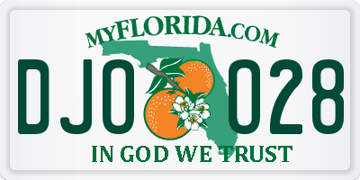 FL license plate DJOO28