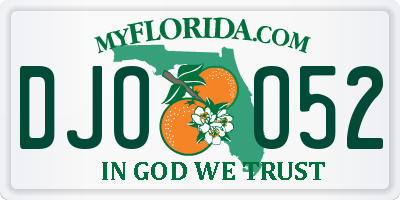 FL license plate DJOO52