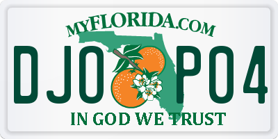 FL license plate DJOP04