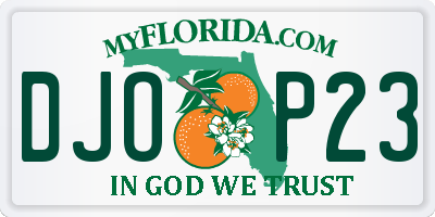 FL license plate DJOP23