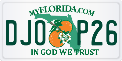 FL license plate DJOP26