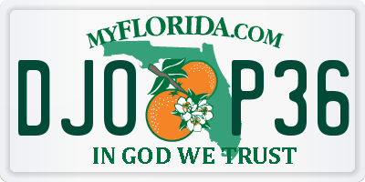 FL license plate DJOP36
