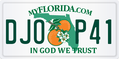 FL license plate DJOP41