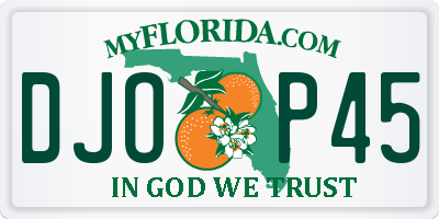 FL license plate DJOP45