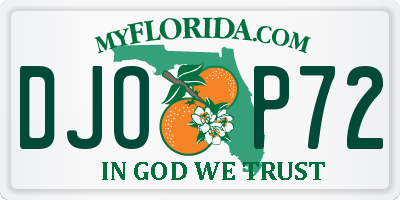 FL license plate DJOP72