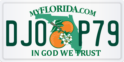 FL license plate DJOP79