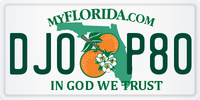 FL license plate DJOP80