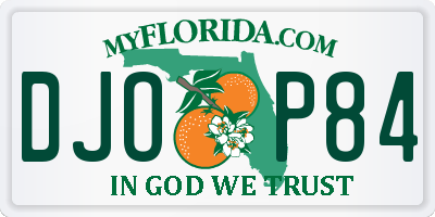 FL license plate DJOP84