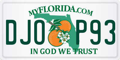 FL license plate DJOP93