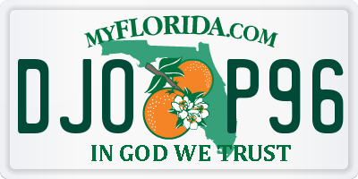 FL license plate DJOP96