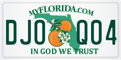 FL license plate DJOQ04