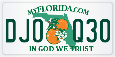 FL license plate DJOQ30