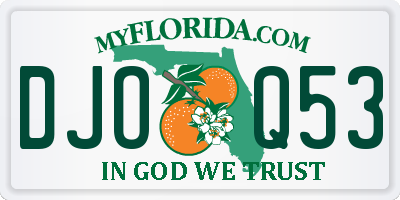 FL license plate DJOQ53