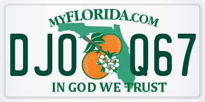 FL license plate DJOQ67
