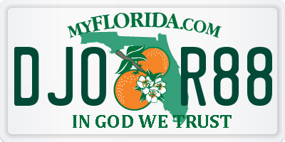 FL license plate DJOR88