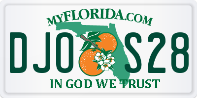 FL license plate DJOS28