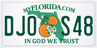 FL license plate DJOS48