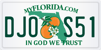 FL license plate DJOS51