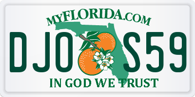 FL license plate DJOS59