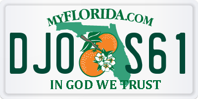 FL license plate DJOS61