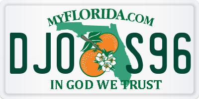 FL license plate DJOS96