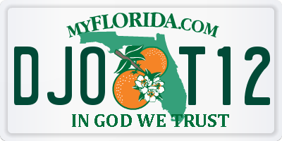 FL license plate DJOT12