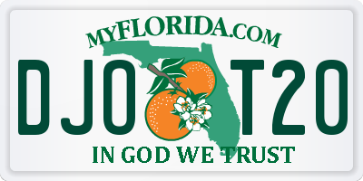 FL license plate DJOT20