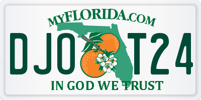FL license plate DJOT24