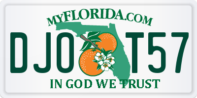 FL license plate DJOT57