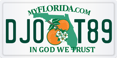 FL license plate DJOT89