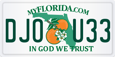 FL license plate DJOU33
