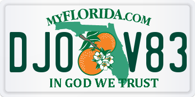 FL license plate DJOV83