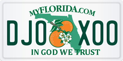 FL license plate DJOX00