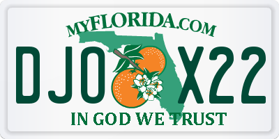 FL license plate DJOX22