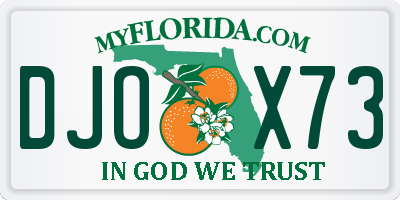 FL license plate DJOX73
