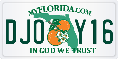 FL license plate DJOY16