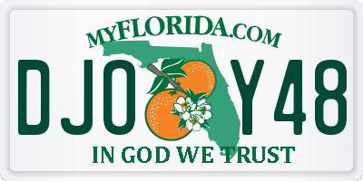 FL license plate DJOY48