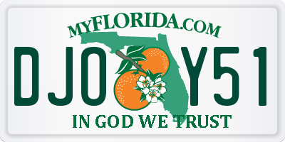 FL license plate DJOY51