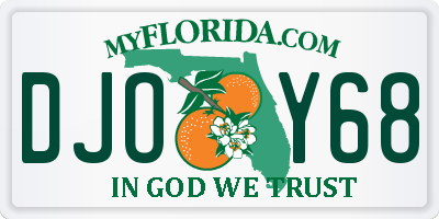 FL license plate DJOY68