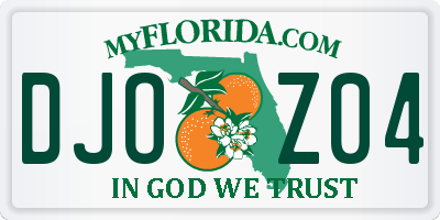 FL license plate DJOZ04