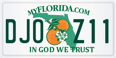 FL license plate DJOZ11