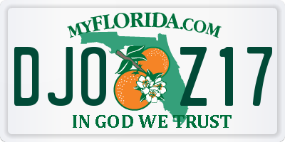 FL license plate DJOZ17