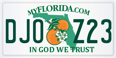 FL license plate DJOZ23