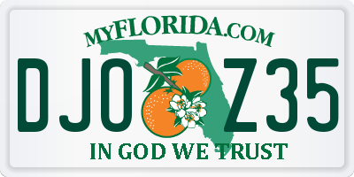 FL license plate DJOZ35