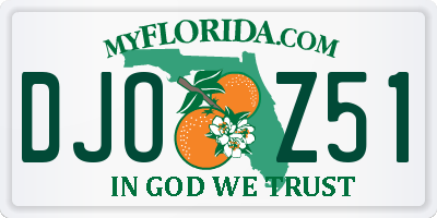 FL license plate DJOZ51