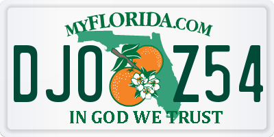 FL license plate DJOZ54