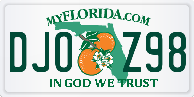 FL license plate DJOZ98