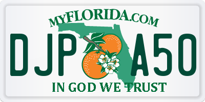FL license plate DJPA50