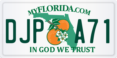 FL license plate DJPA71