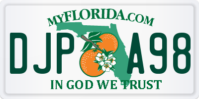 FL license plate DJPA98